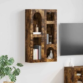 vidaXL Κρεμαστό ντουλάπι με ράφι Καπνιστό Δρύς 59 x 20 x 100 εκ