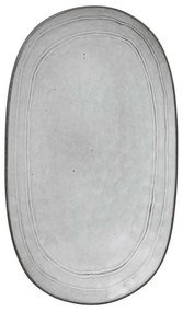 Πιατέλα Σερβιρίσματος Οβάλ 07.188963A 37x21cm Grey Κεραμικό