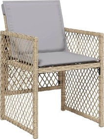 vidaXL Σετ Τραπεζαρίας Κήπου 13 τεμ. Μπεζ Συνθ. Ρατάν με Μαξιλάρια