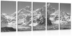 Εικόνα 5 μερών μιας όμορφης κορυφής βουνού σε ασπρόμαυρο - 100x50