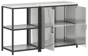 vidaXL Σετ Αποθήκευσης Κουζίνας 2 pcs Ασημί Επικαλυμμένος Χάλυβας