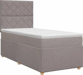 vidaXL Κρεβάτι box spring με στρώμα Taupe 90 x 190 cm Ύφασμα