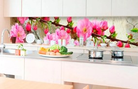Αυτοκόλλητη φωτοταπετσαρία κουζίνας Ιαπωνική sakura - 180x60
