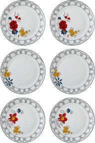 Service Plate Set (6 Pieces) DNR0054 Multicolor