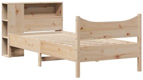 vidaXL Σκελετός Κρεβατιού Χωρίς Στρώμα 75x190 εκ Μασίφ Ξύλο Πεύκου