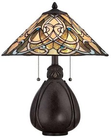 Επιτραπέζιο Φωτιστικό 2xE27 Μπρονζέ Tiffany India QZ-INDIA-TL Elstead Lighting QZ-INDIA-TL Μπρονζέ