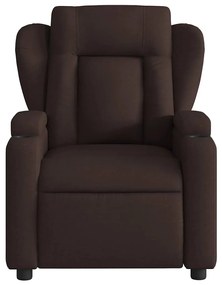 vidaXL Πολυθρόνα Μασάζ Ανακλινόμενη Σκούρο Καφέ Υφασμάτινη