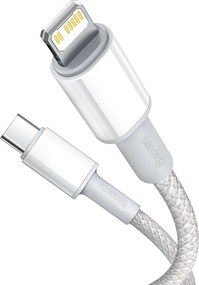 USB-C to Lightning Baseus High Density Braided Cable, 20W, PD, 2m (white)