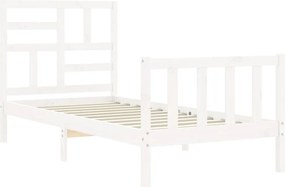vidaXL Σκελετός Κρεβατιού Χωρίς Στρώμα Λευκό 100x200 εκ. Μασίφ Πεύκο
