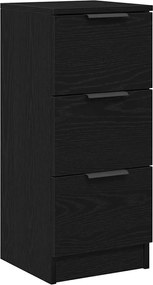 vidaXL Πλαϊνό γραφείο με συρτάρι 2 pcs Μαύρη Οξυά 30 x 30 x 70 εκ.