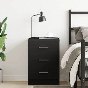 vidaXL Κομοδίνο Μαύρο 38 x 35 x 56 εκ. από Μοριοσανίδα