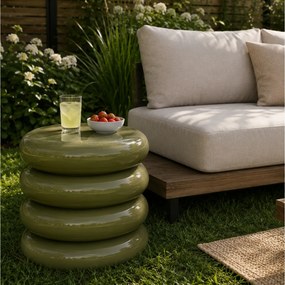 ΒΟΗΘΗΤΙΚΆ ΤΡΑΠΕΖΆΚΙΑ ΚΉΠΟΥ SIDE TABLE TALUM MGO GREEN Ψ40X40,5CM