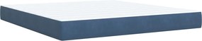 vidaXL Κρεβάτι Boxspring με Στρώμα Μπλε 180x200 εκ. Βελούδινο