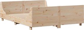 vidaXL Κρεβάτι Βιβλιοθήκη Χωρίς Στρώμα 150x200 εκ Μασίφ Ξύλο