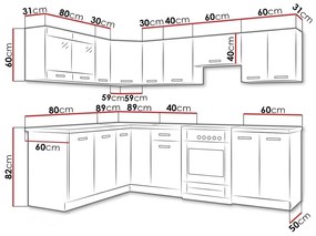 Σετ κουζίνας Tucson 164, 169cm, 206 kg, Πάγκος, Πλαστικοποιημένη μοριοσανίδα, Γωνιακό | Epipla1.gr