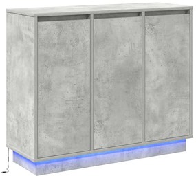 vidaXL Πλευρικό Τραπέζι LED Σκυρόδεμα Γκρι 90 x 32 x 75 εκ.