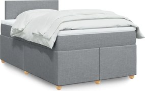 vidaXL Κρεβάτι Boxspring με Στρώμα Ανοιχτό Γκρι 120x200 εκ. Υφασμάτινο