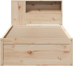 vidaXL Σκελετός Κρεβατιού Χωρίς Στρώμα 75x190 εκ Μασίφ Ξύλο Πεύκου
