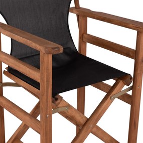 Σκαμπό Μπαρ Σκηνοθέτη ΛΗΜΝΟΣ C10374.05 Καρυδί Εμποτισμού με Μαύρο Textilene 58x58x118 εκ. 58x58x118 εκ.