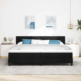 vidaXL Κρεβάτι με ελατήρια με στρώμα Μαύρο 200 x 200 cm ύφασμα