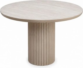 Τραπέζι Hazar Megapap Mdf χρώμα travertine - sandstone Ø100,5x76εκ.