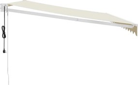 vidaXL Τέντα Πτυσσόμενη Αυτόματη Κρεμ 4,5 x 3 μ.