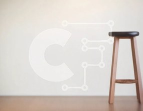 Intra Συλλεκτικό Ξύλινο Παζλ Plywood  4mm - Ξύλινο σκαμπό μπαρ μπροστά από τον άδειο λευκό τοίχο Σε Ξύλινο Κουτί - Διαστάσεις Puzzle: 10x10 cm – 25 κομμάτια