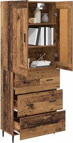 vidaXL Highboard 2 pcs Παλιό ξύλο 69,5 x 34 x 180 εκ.