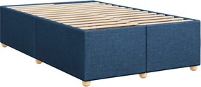 vidaXL Κρεβάτι Boxspring με Στρώμα Μπλε 120x200 εκ. Υφασμάτινο