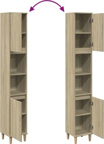 vidaXL Ντουλάπι Μπάνιου Sonoma Δρυς 30x30x190 εκ. Επεξεργασμένο Ξύλο
