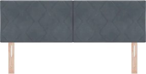 vidaXL LED κεφαλάρι Σκούρο Γκρι 144 cm Τεχνητό Δέρμα