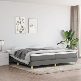vidaXL Κρεβάτι Boxspring με Στρώμα Σκούρο Γκρι 200x200 εκ. Υφασμάτινο