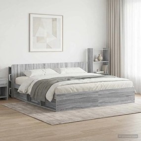 vidaXL Κρεβάτι με Κεφαλάρι με αποθήκευση Γκρι Sonoma