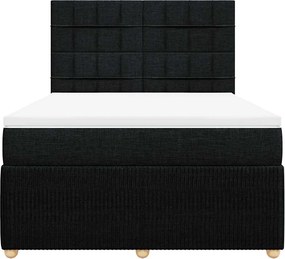 vidaXL Κρεβάτι Boxspring με Στρώμα Μαύρο 160x200 εκ. Υφασμάτινο