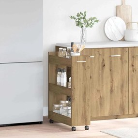 vidaXL Ντουλαπιού με τροχούς Artisan Oak 60 x 22 x 79 εκ