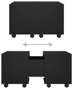 Τραπεζάκι Σαλονιού Μαύρο 60x60x38 εκ. από Επεξ. Ξύλο - Μαύρο