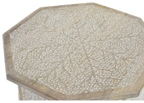 Βοηθητικό Τραπέζι DKD Home Decor 49 x 49 x 53,5 cm Καφέ Λευκό Ξύλο από Μάνγκο