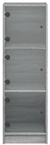 vidaXL Ντουλάπι Γκρι Sonoma 35 x 37 x 109 εκ. με Γυάλινες Πόρτες