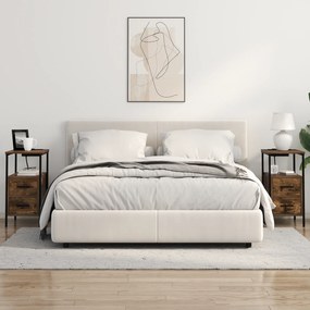vidaXL Κομοδίνο Καπνιστή δρυς 30 x 48 x 61 εκ Επεξεργασμένο ξύλο