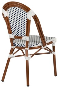 Καρέκλα Κήπου ArteLibre MUTARAZI Λευκό/Μπλε Αλουμίνιο/Rattan 50x57x85cm