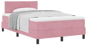 vidaXL Κρεβάτι με Ελατήρια και Στρώμα Ροζ 120 x 190 cm ύφασμα