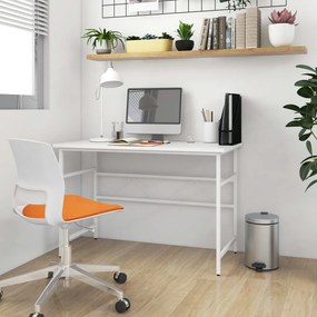 Γραφείο Υπολογιστή Λευκό 105 x 55 x 72 εκ. από MDF και Μέταλλο - Λευκό