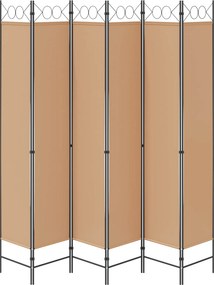 vidaXL Διαχωριστικό Δωματίου 6-Πάνελ Μπεζ 240 x 220 cm Ύφασμα
