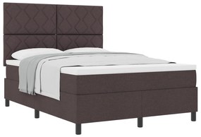 vidaXL Κρεβάτι με Στρώμα Καφέ 140x200 cm Υφασμάτινο