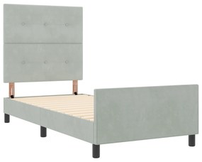 vidaXL Κρεβάτι Φωτεινό Γκρι 100x200 εκ. Βελούδο