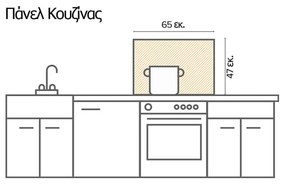 Green Tiles L πλάτη προστασίας τοίχου εστιών κουζίνας - 67210