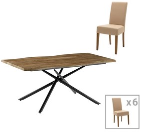 Τραπεζαρία Ditta-Jonal pakoworld μόκα- καρυδί 180x90x76εκ