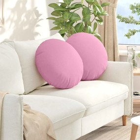 vidaXL Μαξιλάρια καθισμάτων 2 pcs Ροζ Ø50 x 19 εκ ύφασμα