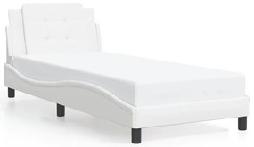 vidaXL Πλαίσιο Κρεβατιού με LED Χωρίς Στρώμα Zadar Λευκό 90x190 εκ.