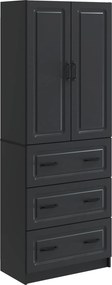 vidaXL Σέτ Ντουλαπιών 2 pcs Μαύρο 66 x 34,5 x 87 εκ.